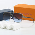 Louis vuitton Riveted Double Bridge Metal Square Sunglasses Square