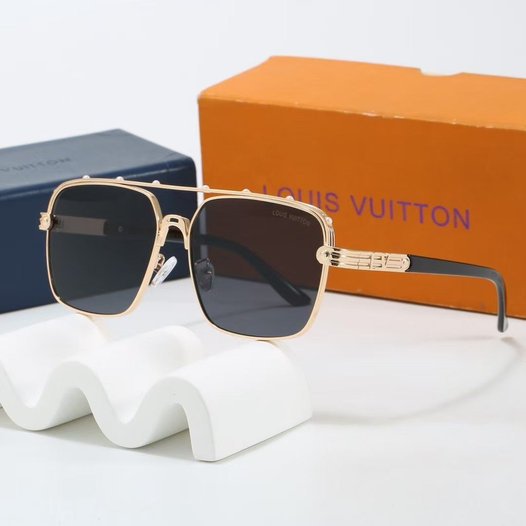 Louis vuitton Riveted Double Bridge Metal Square Sunglasses Square
