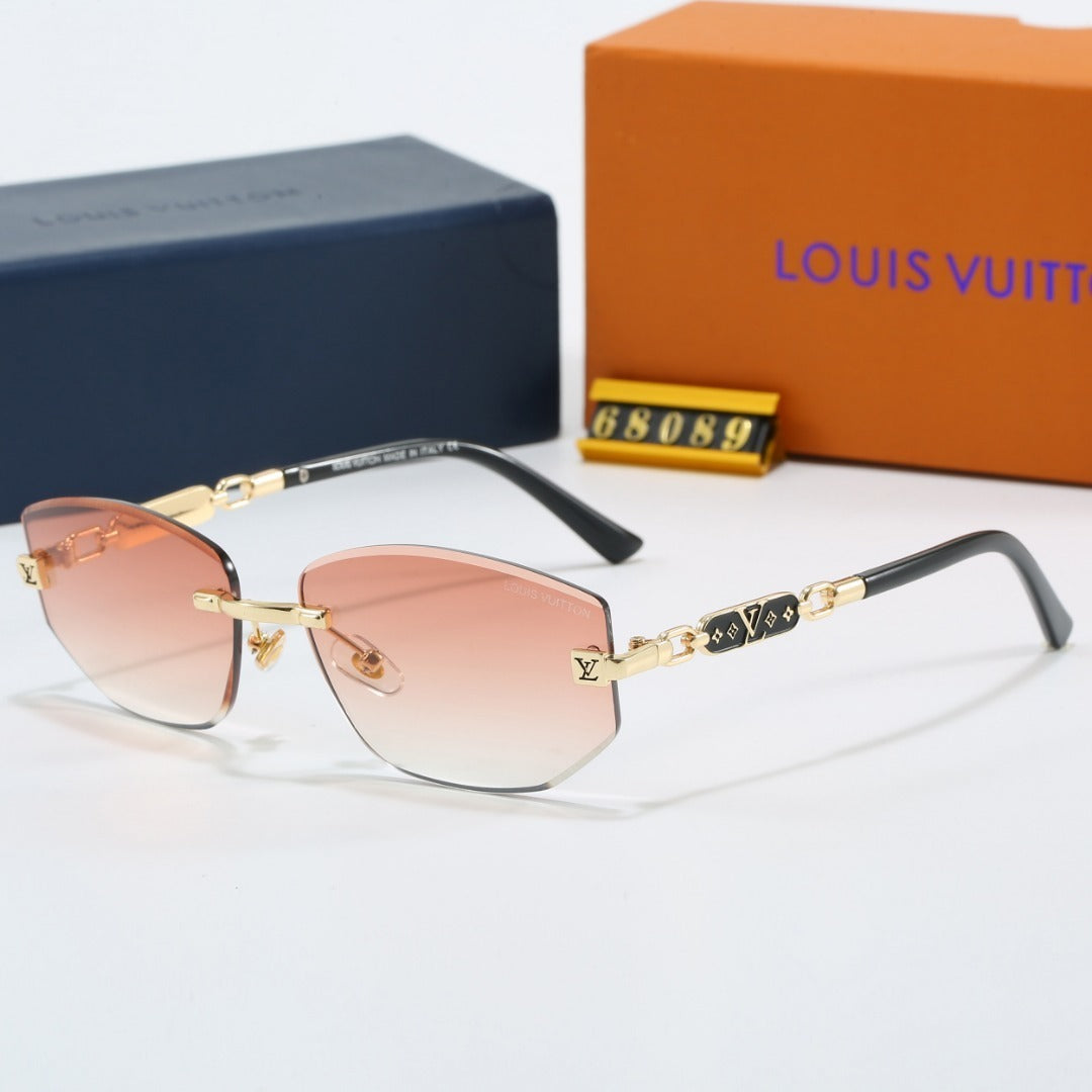 Louis vuitton Rimless Polygon Sunglasses with Monogram Details  68089 Mixed