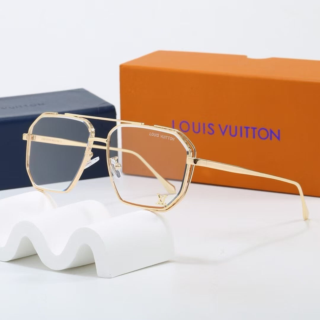 Louis vuitton Metal Double Bridge Polygonal Sunglasses Aviator