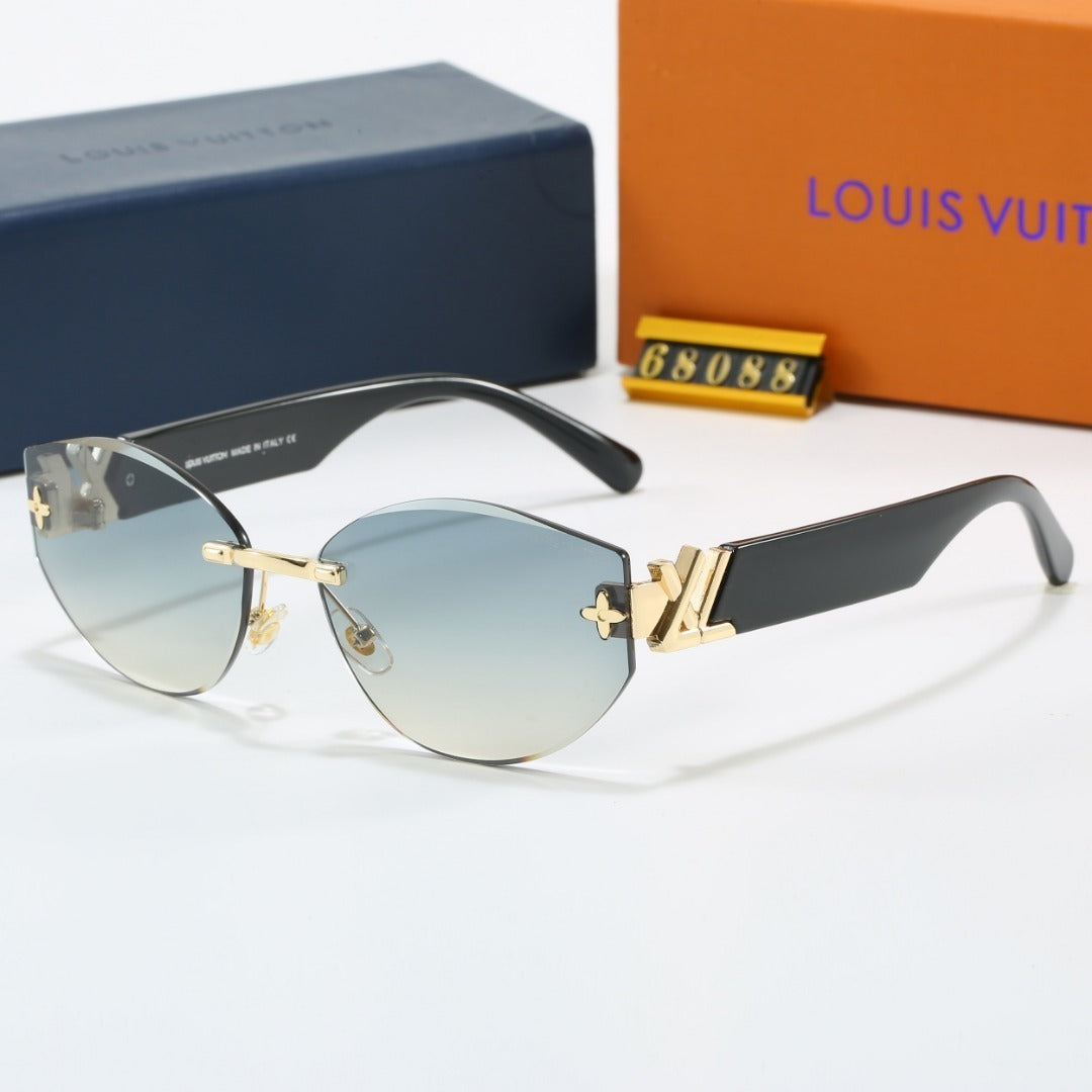 Louis vuitton Rimless Cat-Eye Sunglasses with Side Metal Logo 68088 Cat-Eye