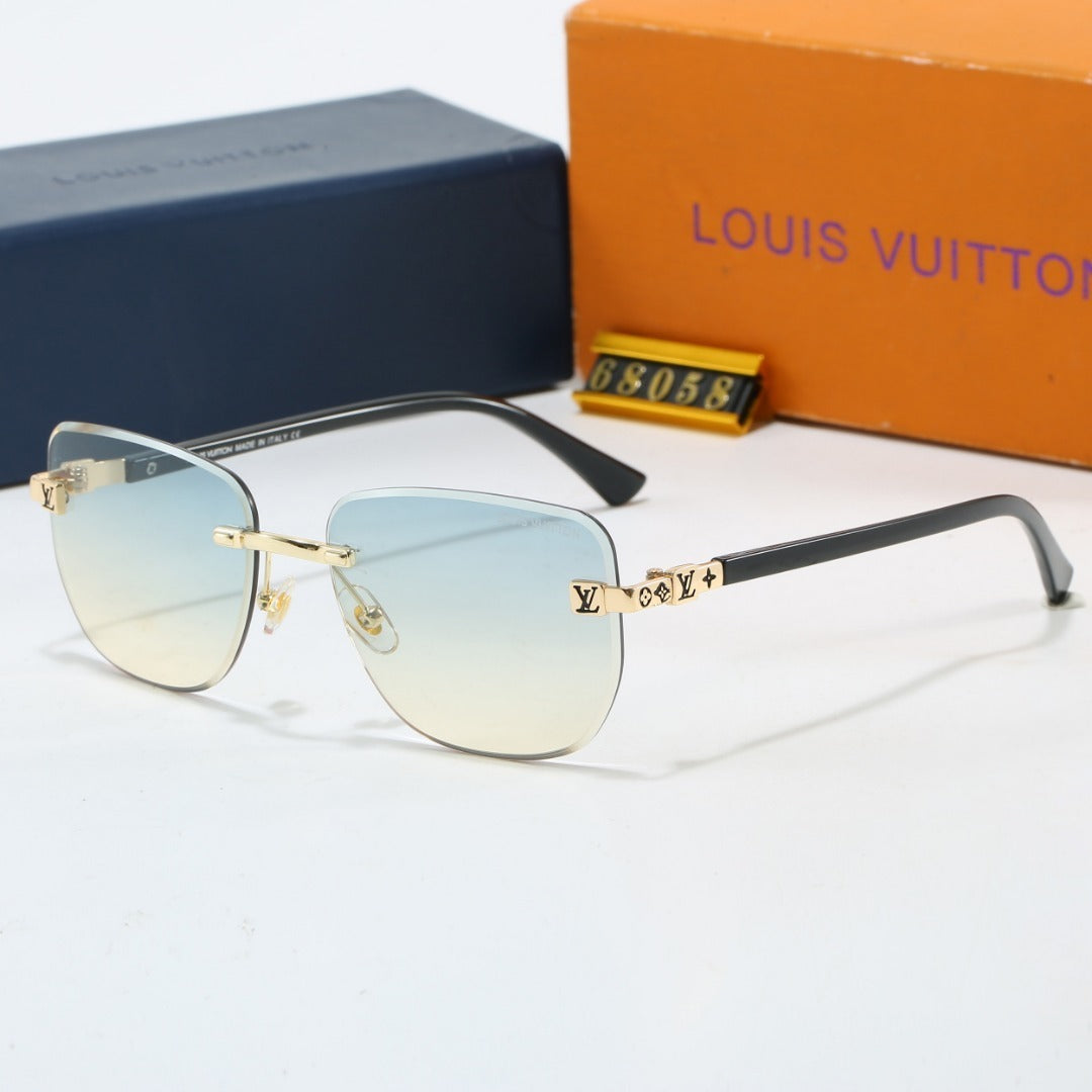 Louis vuitton Metal Plaque Rimless Sunglasses Mixed
