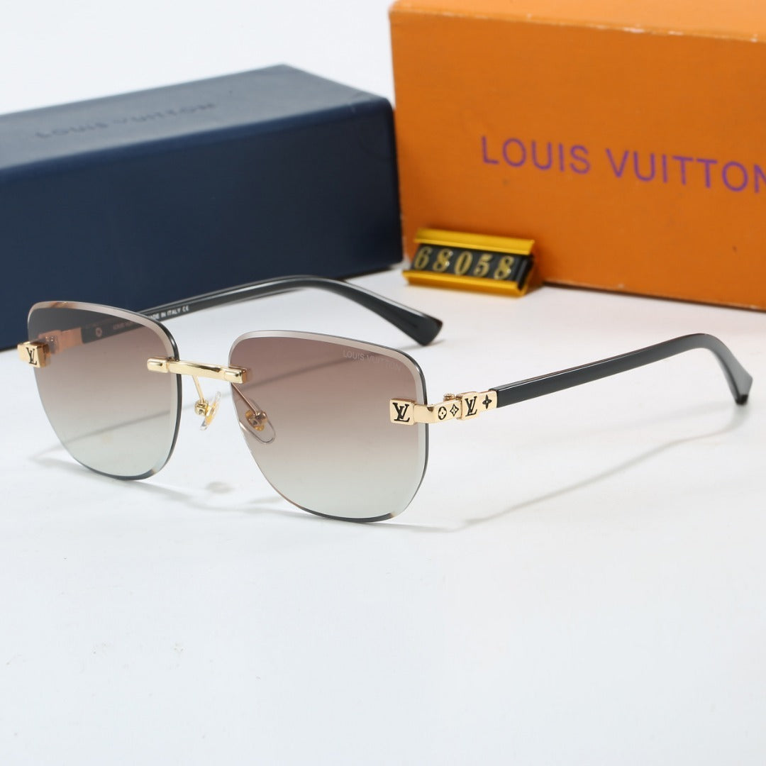 Louis vuitton Metal Plaque Rimless Sunglasses Mixed
